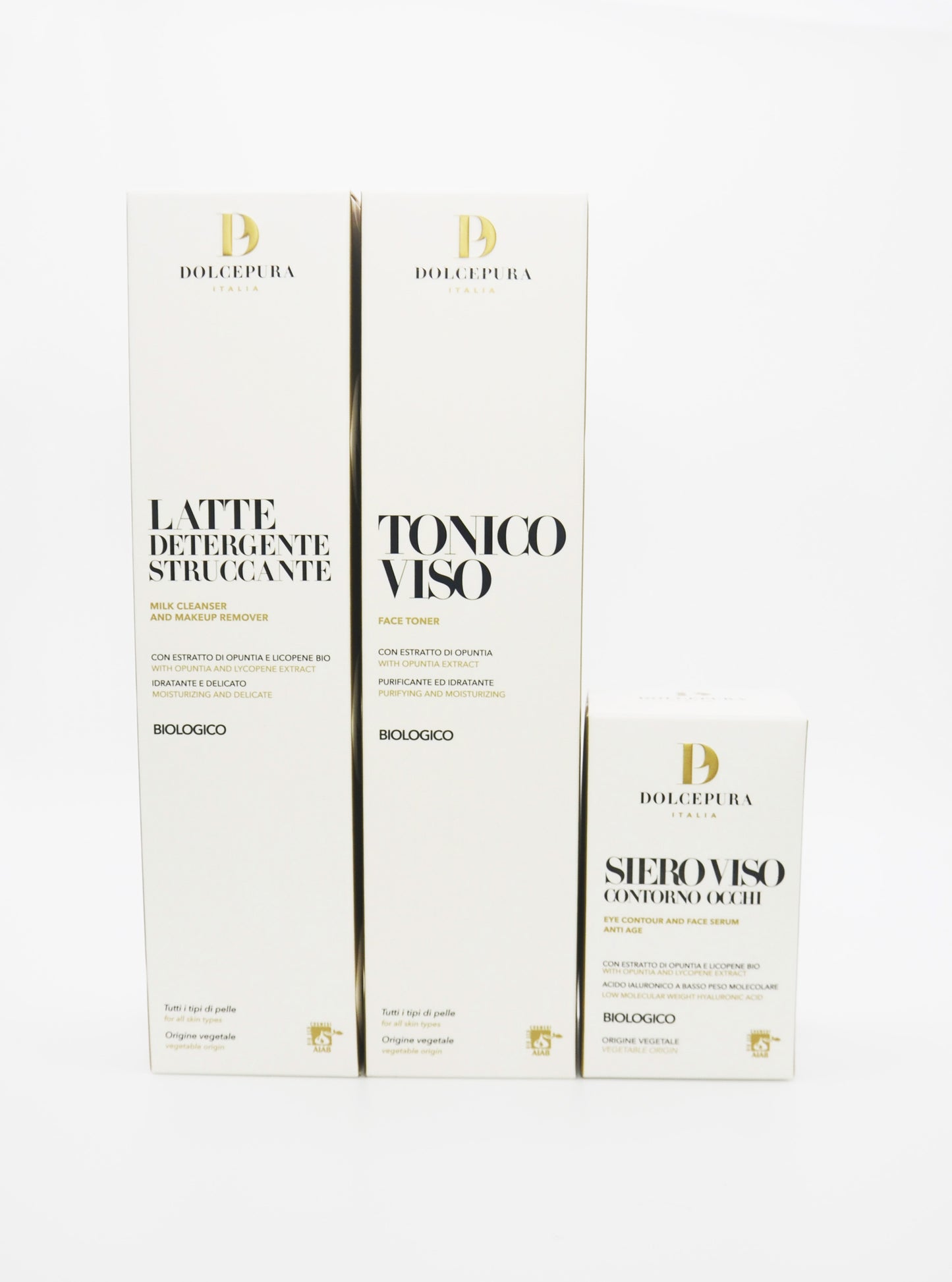 CARA/OJOS "FRESCO Y LIGERO"-Leche Limpiadora, Tónico y Suero-con Opuntia y Licopeno Orgánico Certificado Artesano
