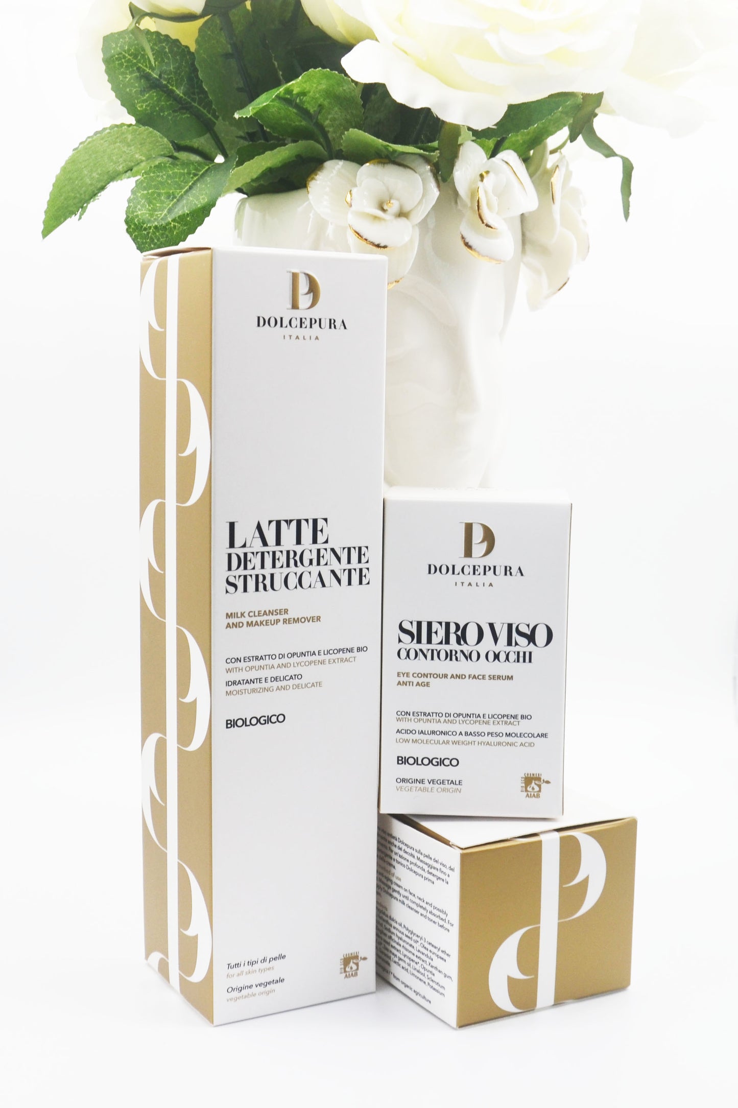 VISO, OCCHI, MANI set "TRIUSO" Latte Detergente, Siero (di piccola produzione biologica italiana)