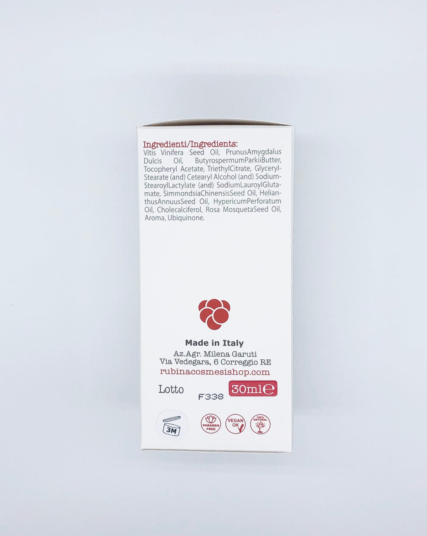 Rubina Gotas 3 en 1 CARA, CUERPO, Terciopelo MANOS (esencia y suero) hidratante y calmante. Aceites preciosos y vitamina D3. Vegan ok, libre de parabeno