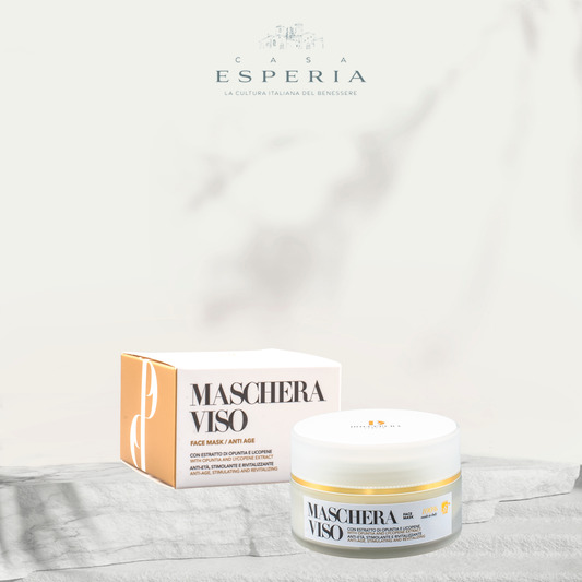VISO maschera cosmetica "NATURALMENTE BELLA" - bio licopene opuntia (anti-età, stimolante e rigenerante). Origine organica e vegetale