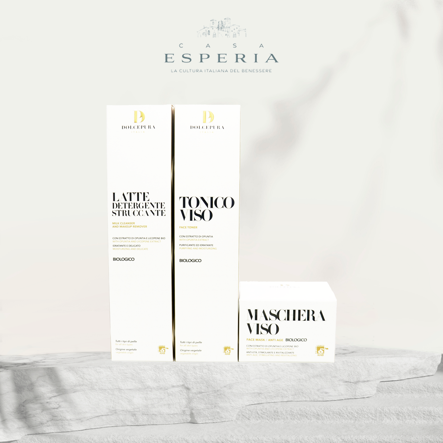 Set de cosméticos "WONDER" para FACE (leche limpiadora, tónica y mascarilla) opuntia, licopeno certificado BIO. Origen vegetal, pequeña producción